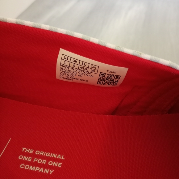 Toms White Blue Gingham Stars Glow In The Dark Alpargata Women's Size 11 - Picture 13 of 16